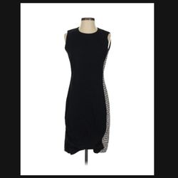 Reed Krakoff Black Sleeveless Dress with Patterned Side Panels