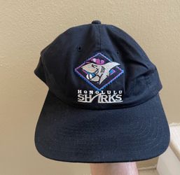 Vintage 90s Honolulu Sharks Snapback Hat Starter Hawaii Winter Baseball League Cap Black
