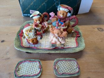 Vintage Christmas Bear Miniature Tea Set 