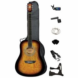 Washburn Premium Acoustic Guitar Pack Quilted Maple Top Vintage Tobacco Burst ADO #:CST-10684 Used – Some Scratches .Price is Firm. Description : The 