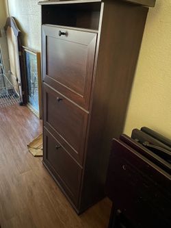 dark wood, IKEA shoe rack