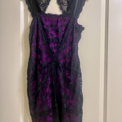 Black and Pink Lace Dress