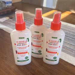 Cantu Care for Kids Paraben & Sulfate-Free Conditioning Detangler with Shea Butter, 6 fl oz (Pack of 3)