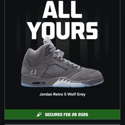 Brand New Jordan 5 Wolf Gray Size 10