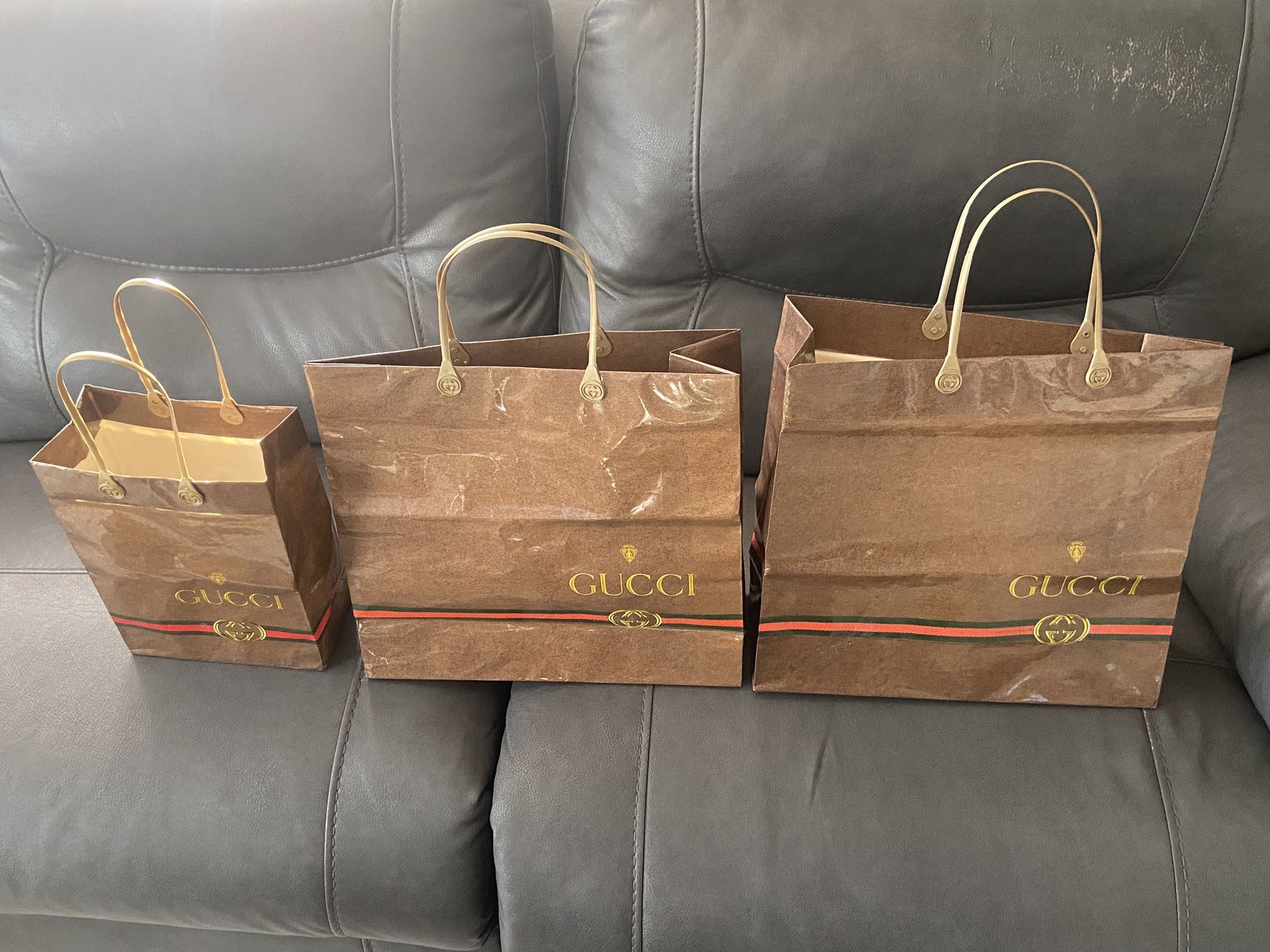 authentic Gucci  paper shopping  bags 