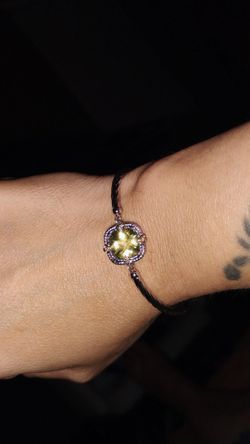 14k and sterling silver cable bracelet.