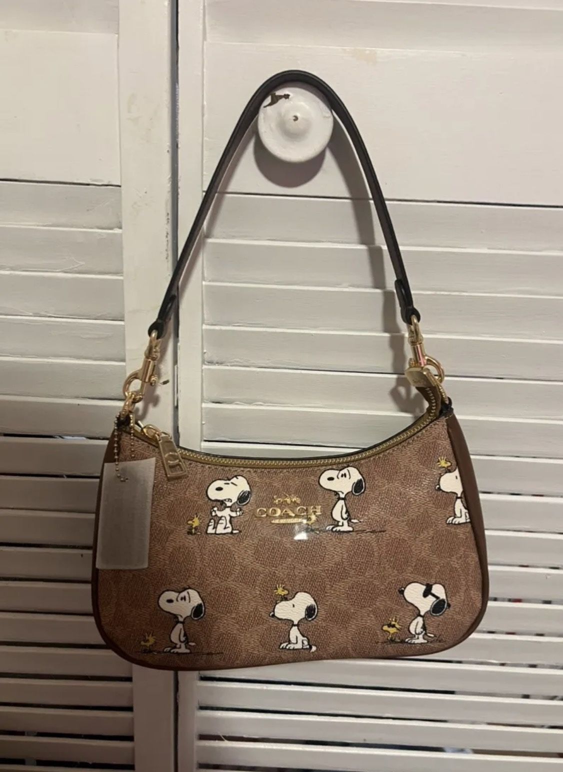 Women’s Coach Brown Snoopy Shoulder Bag