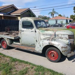 Selling A 1946 Chevy Pickup Flatbed  I Have A235 Engine  Not Installed In Truck Have A Aluminum Radiator Not Orignal 4 Speed Transmission 2 Bellhouse 