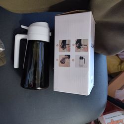 TrendPlain 16oz/470ml Glass Olive Oil Sprayer for Cooking – 2 in 1 Olive Oil Dispenser Bottle for Kitchen Gadgets and Air Fryer Accessories, Salad, BB