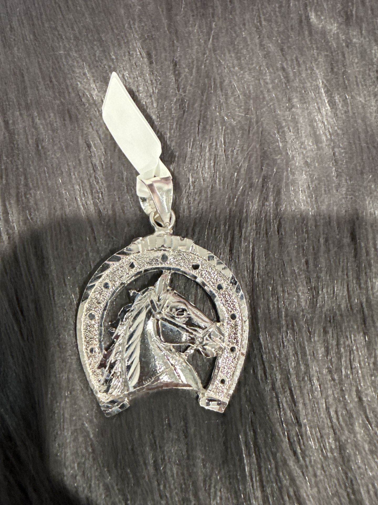 925 silver Horse Pendant with Horseshoe Design