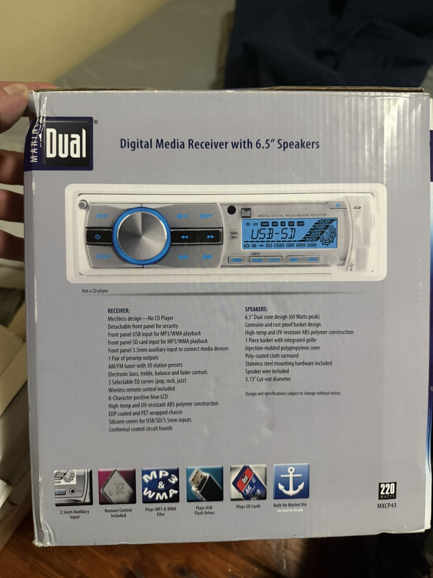 Dual Marine Receiver And Speaker Combo