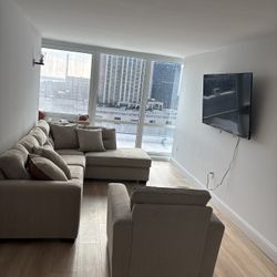 Bobs Furniture Couch + Chair 