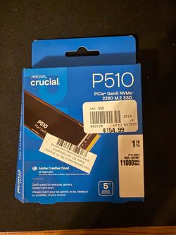 Crucial P510 1TB PCIe Gen5 NVMe M.2 SSD – Open Box