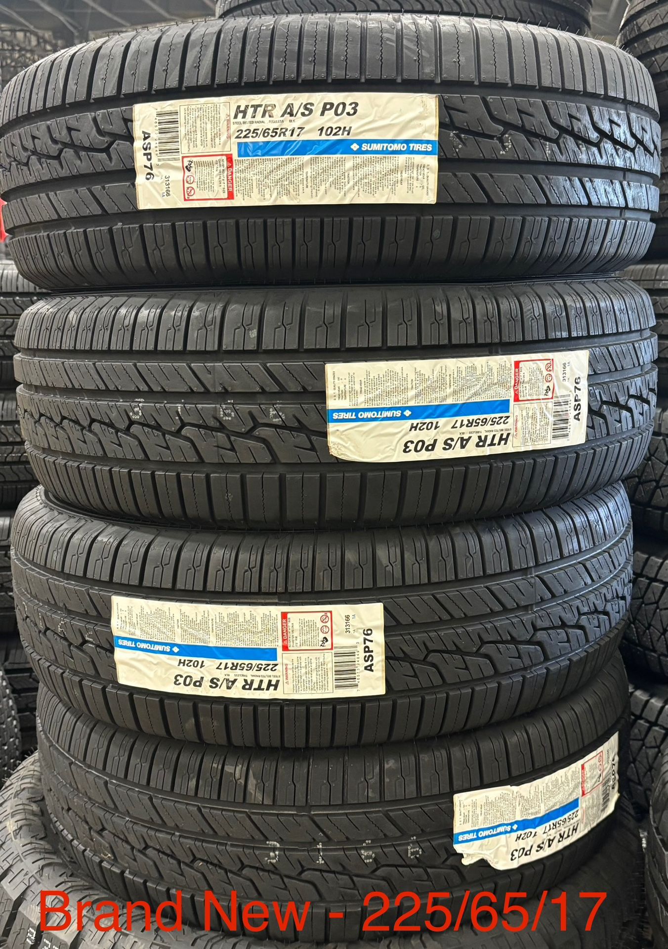 (4) - 225/65/17 Sumitomo HTR A/S P03 Tires