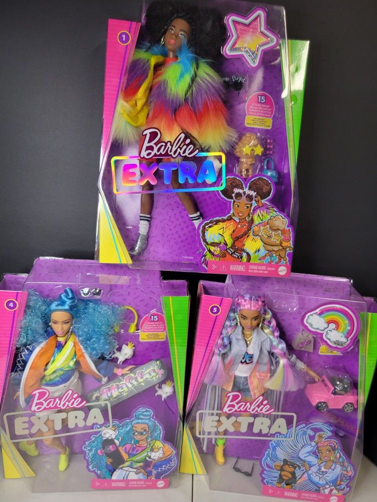 Barbie extra dolls, 3x$100