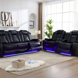2 piece Love Seat Sofa LED