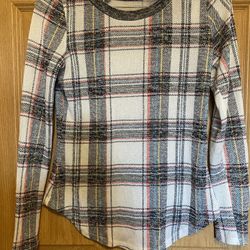 Women’s Size Small Long Sleeve Plaid Shirt - Wallflower Brand 