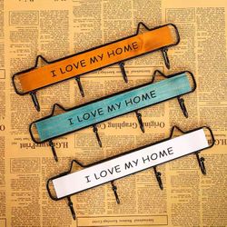 Cute Wall Mounted Clothes Hanger 4 Hooks Hat Key Holder Laundry Coat Rack Hanging Storage Shelf for Home 
