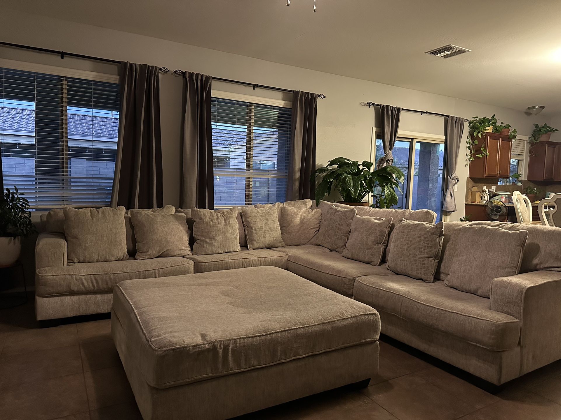 American Furniture Beige Sectional Sofa