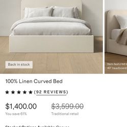 Quince King Linen Bed frame 