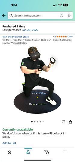 VR Mat - ProxiMat ® Space Station Theo 35" - Super Soft Large Mat for Virtual Reality