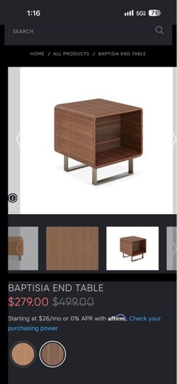 Baptisia End Table Walnut