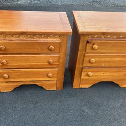 27”wx15”dx25”h 2 Solid Wood Nightstand