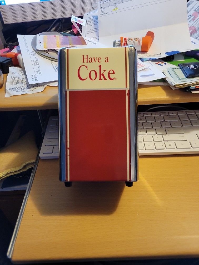 Vintage 1992 Coca-Cola Have A Coke Metal Napkin Holder Dispenser
