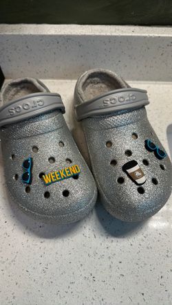 Crocs Classic Lined Glitter Clogs with Jibbitz