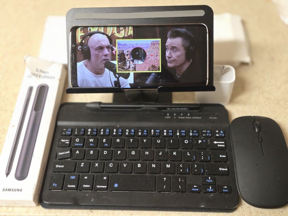 Mobile Desktop Stand w/wireless mouse, keyboard & Samsung S-pen Stylus