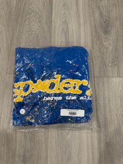 Blue Sp5der Hoodie, Size Medium
