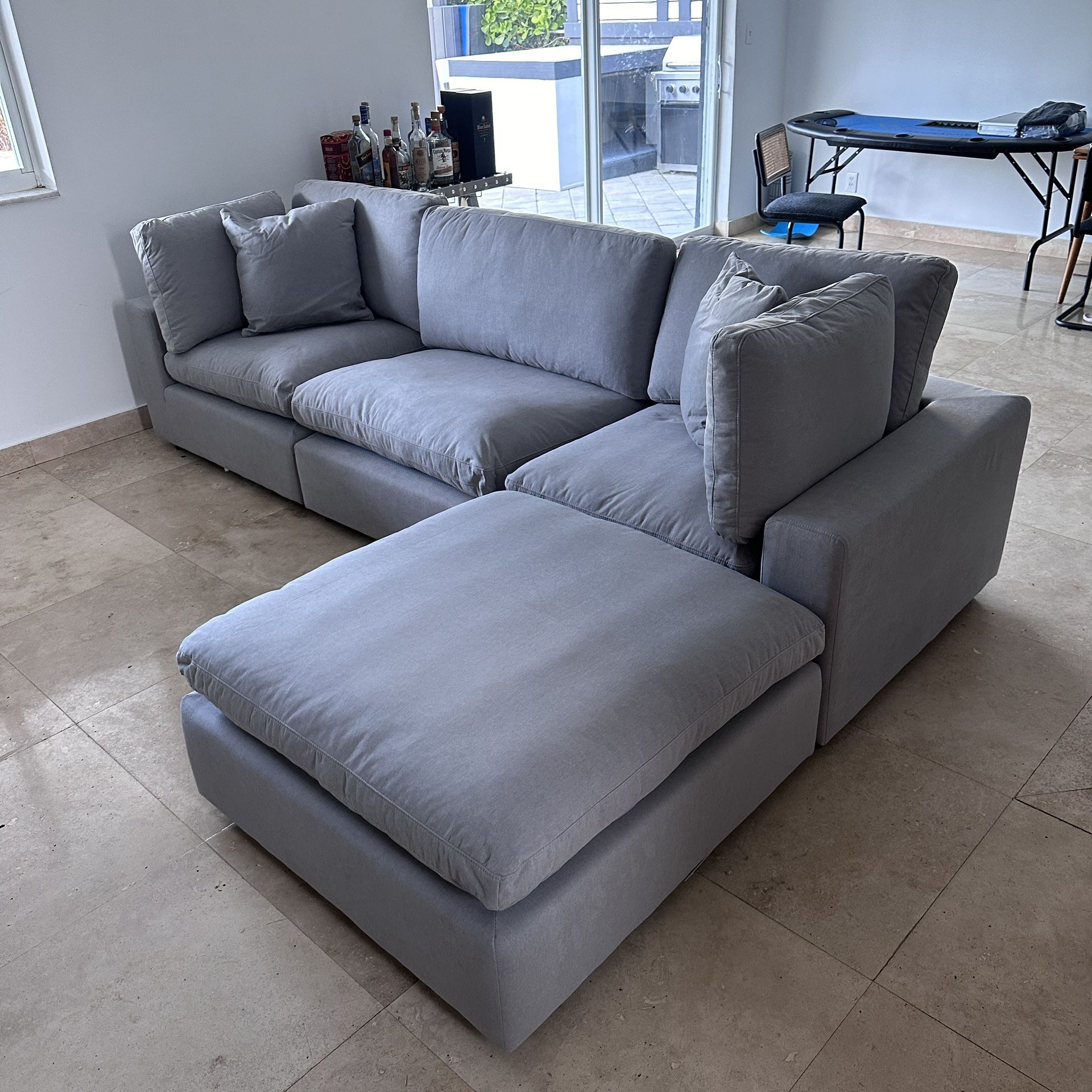 New Grey Sofa Cloud Couch Sectional