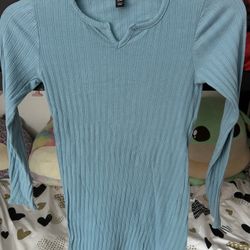 Girls Light Blue Long Sleeve Dress