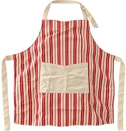 Red striped apron with front pocket- Mommy and Me
