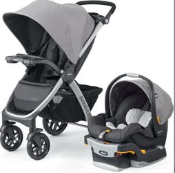 Chicco foldable travel stroller with car seat