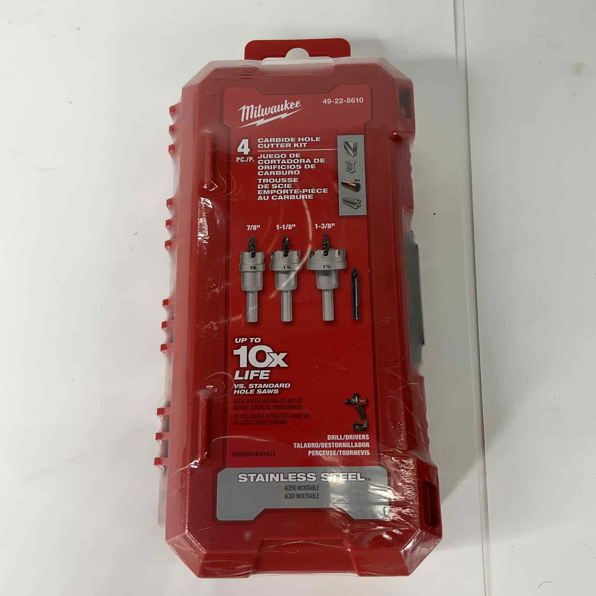 *NEW* Milwaukee 4PC Carbide Hole Cutter Kit 