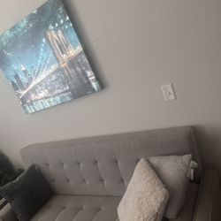 Light Grey Convertible Futon 