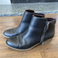 Black Leather Booties - Size 8.5