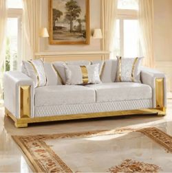 Nice Beige and Gold Sofa