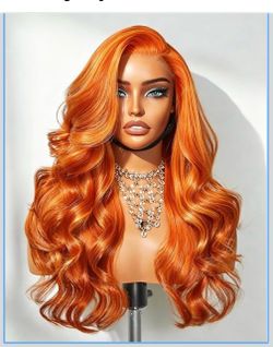 “36” Ginger Orange Human Hair