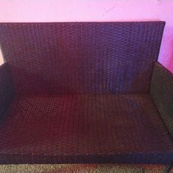 Rattan Patio Bench Good Condition Cushion Is Extra Like New