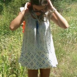  Free People White & Blue Dress/Tunic