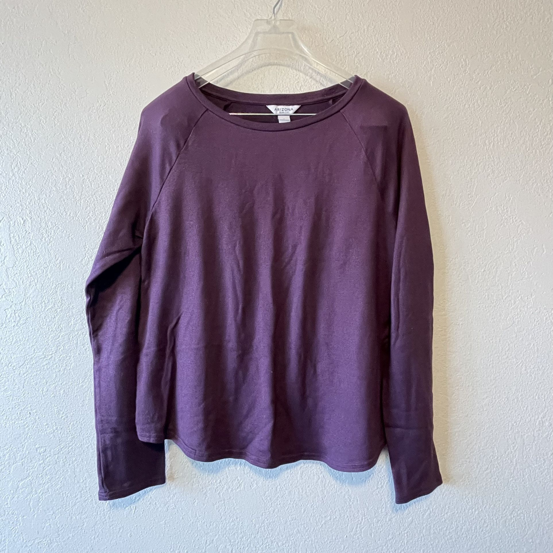Arizona Jean Co., Women’s Plum Basic Stretchy Longsleeve Shirt, Size L