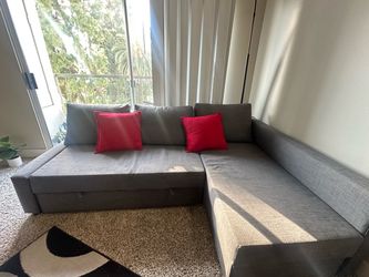 IKEA FRIHETEN Sleeper Sectional Sofa with Storage - Dark Grey