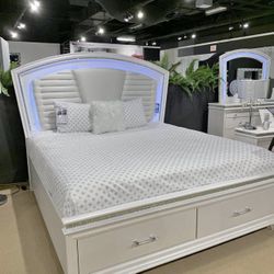 Led Queen Cal king Bed 