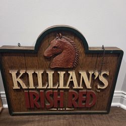 Vintage Killian's Irish Red Wooden Beer Sign
