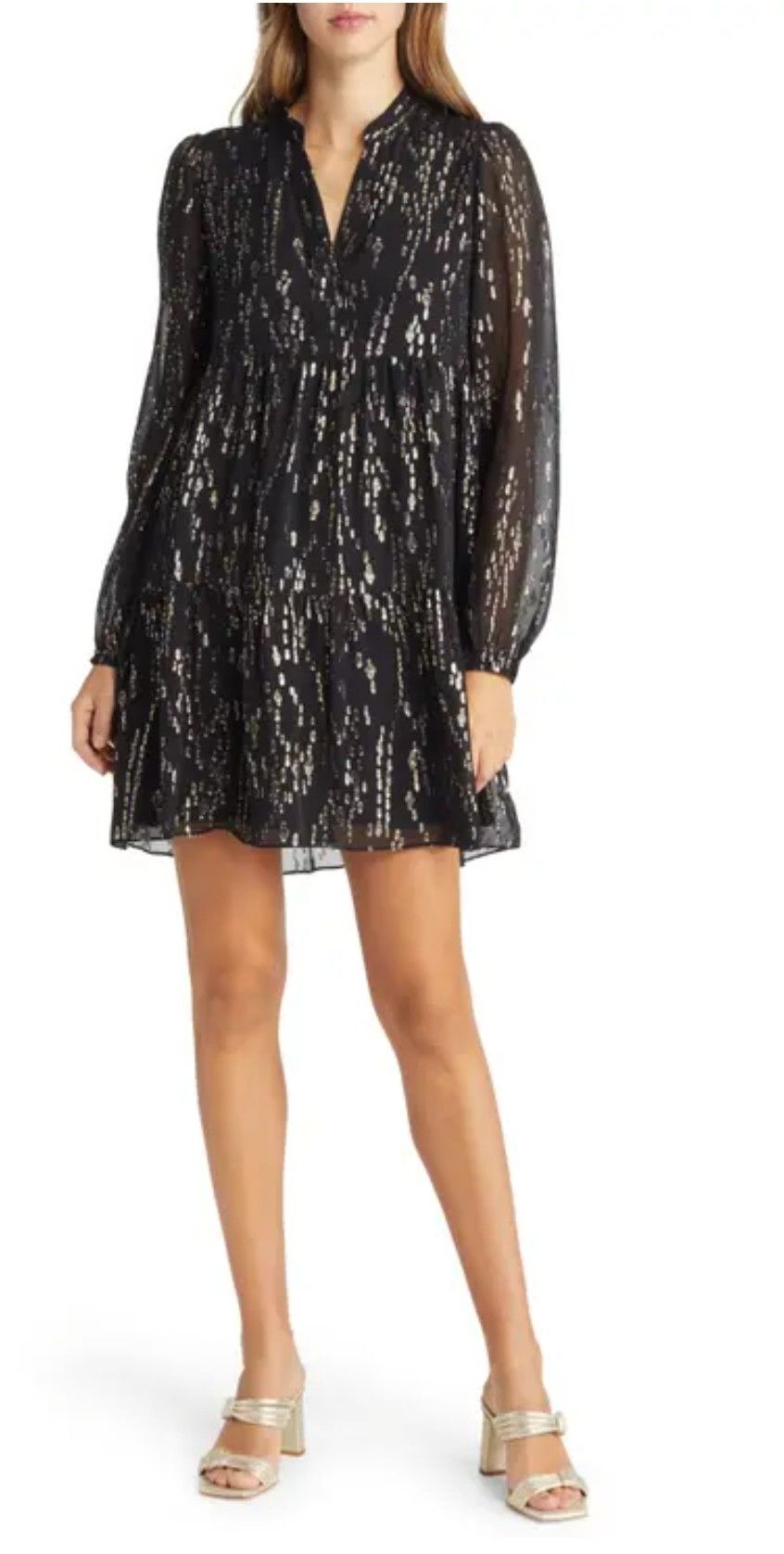 NWT Lilly Pulitzer XL Winona Silk Dress Onyx Fish Clip Gold Chiffon $298