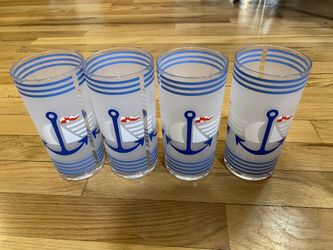 Set of 8 anchor theme cups