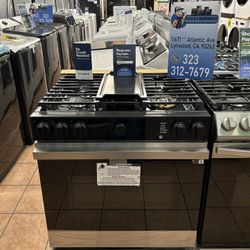 Samsung Bespoke 6.0 Cu Ft Smart Slide In Gas Range Air Fry New