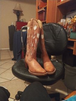 11B Justin Leather Cowgirl Boots